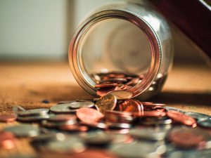 Coins on the table