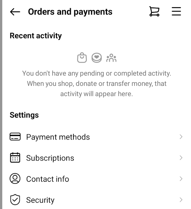 Set up Meta Pay on Instagram: Step 1