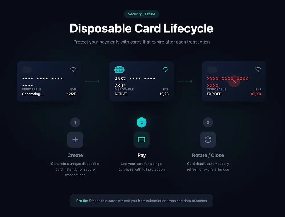 How a disposable virtual prepaid card works for one-time purchases
